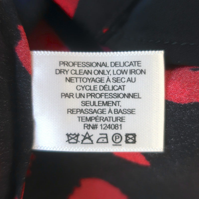 Proenza Schouler Dot Print Button-Up Blouse Black/Red Size 4 Long Sleeve Top