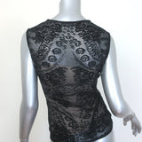 Christian Dior Fishnet Lace Sleeveless Top Black Size 40