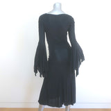 Vintage Yves Saint Laurent Tom Ford Bell Sleeve Dress Black Jersey Size Medium