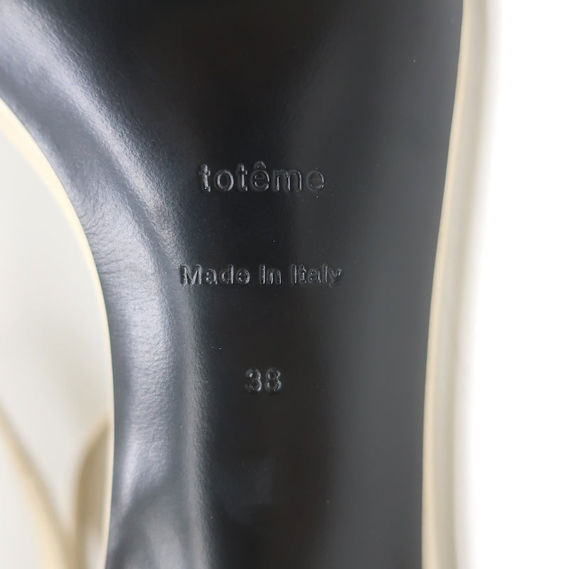 Toteme The Strappy Kitten Heel Sandals Bleached Sand Leather Size 38