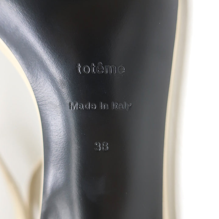 Toteme The Strappy Kitten Heel Sandals Bleached Sand Leather Size 38