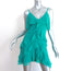 Alice + Olivia Tiered Ruffle Mini Dress Turquoise Chiffon Size 0 NEW
