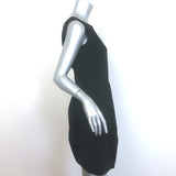 Oscar de la Renta Crisscross-Back Bubble Hem Dress Black Wool Crepe Size 6