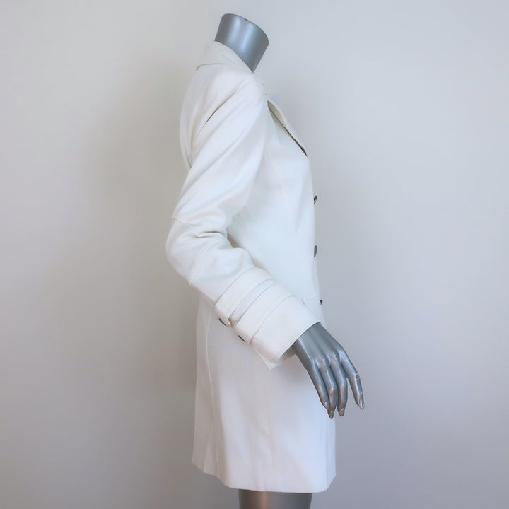 Valentino Double Breasted Jacket White Stretch Cotton Twill Size 6