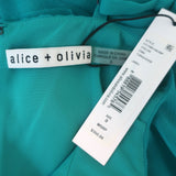 Alice + Olivia Tiered Ruffle Mini Dress Turquoise Chiffon Size 0 NEW