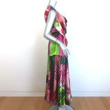 Roksanda Printed Satin Tie-Side Blouse & Midi Skirt Set Multicolor Silk Size 8