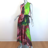 Roksanda Printed Satin Tie-Side Blouse & Midi Skirt Set Multicolor Silk Size 8