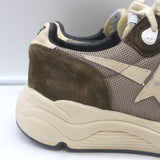 Authentic Golden Goose running-sole sneakers in brown suede and mesh, pre-owned (worn once), size 38