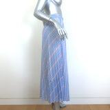 Sandro Eode Keep on Dancing Print Pleated Midi Skirt Light Blue Chiffon Size 1