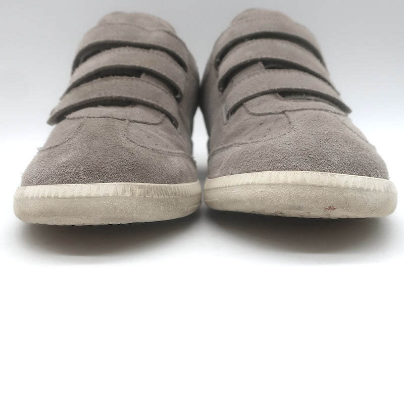 Isabel Marant Beth Grip-Strap Low Top Sneakers Taupe Gray Suede Size 39