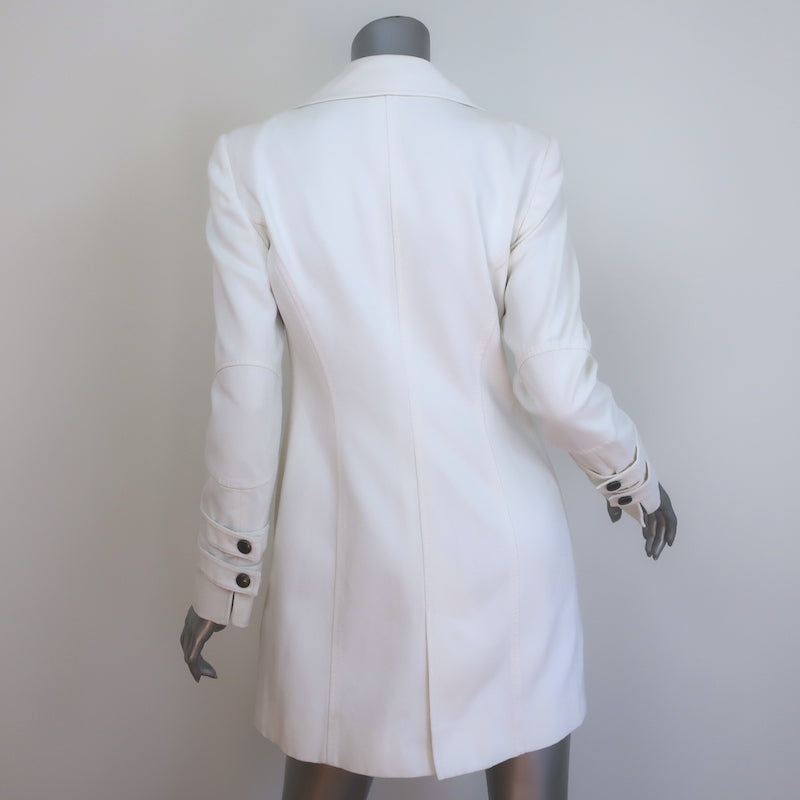 Valentino Double Breasted Jacket White Stretch Cotton Twill Size 6