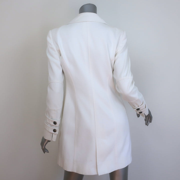Valentino Double Breasted Jacket White Stretch Cotton Twill Size 6