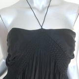 Vintage Chloe Phoebe Philo Smocked Slinky Jersey Halter Dress Black Size Medium