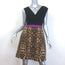Giambattista Valli Leopard Print Mixed Media Dress Black/Brown Size 42