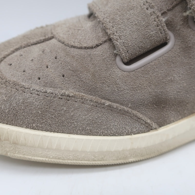 Isabel Marant Beth Grip-Strap Low Top Sneakers Taupe Gray Suede Size 39