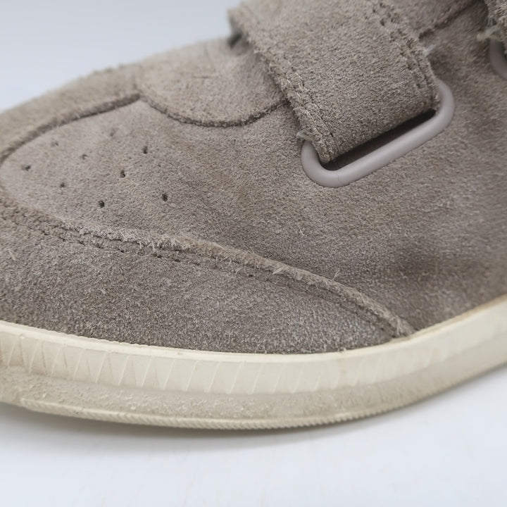 Isabel Marant Beth Grip-Strap Low Top Sneakers Taupe Gray Suede Size 39