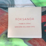 Roksanda Printed Satin Tie-Side Blouse & Midi Skirt Set Multicolor Silk Size 8
