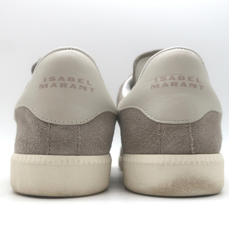 Isabel Marant Beth Grip-Strap Low Top Sneakers Taupe Gray Suede Size 39