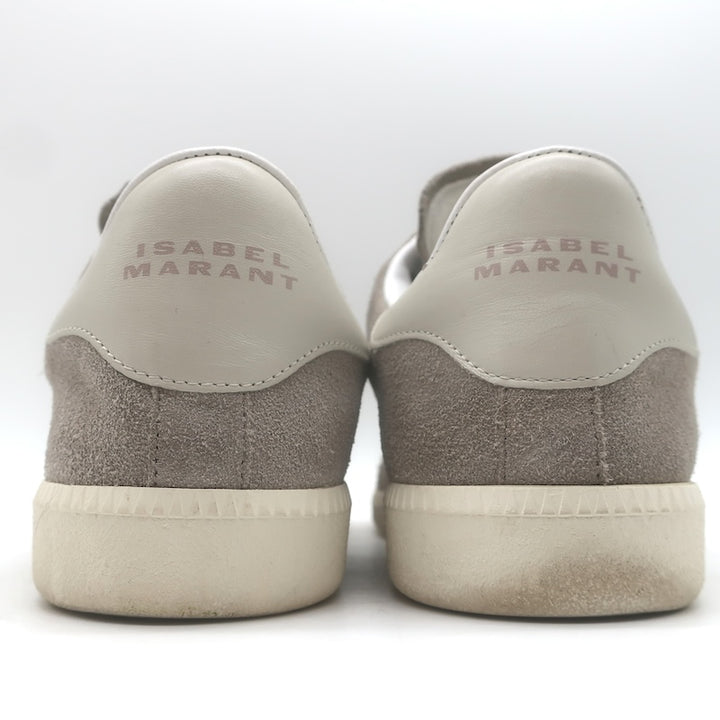Isabel Marant Beth Grip-Strap Low Top Sneakers Taupe Gray Suede Size 39