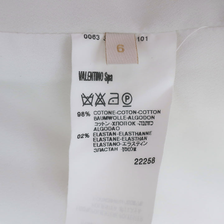Valentino Double Breasted Jacket White Stretch Cotton Twill Size 6