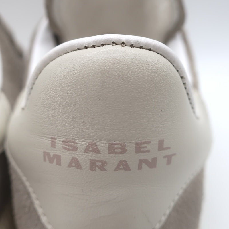 Isabel Marant Beth Grip-Strap Low Top Sneakers Taupe Gray Suede Size 39