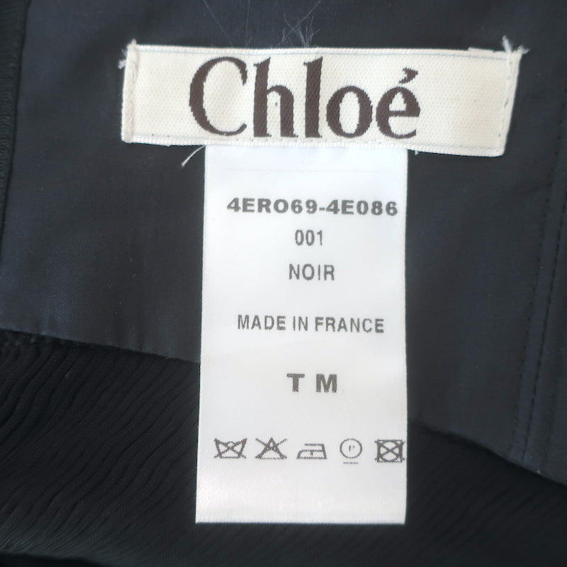Vintage Chloe Phoebe Philo Smocked Slinky Jersey Halter Dress Black Size Medium