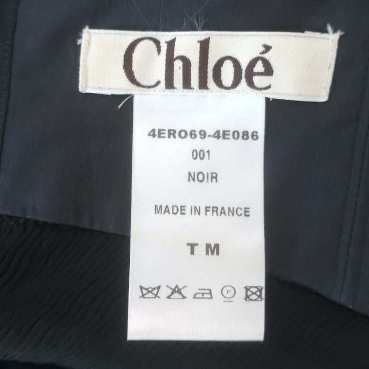 Vintage Chloe Phoebe Philo Smocked Slinky Jersey Halter Dress Black Size Medium