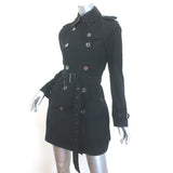 Burberry Brit Buckingham Packable Trench Coat Black Size US 4 Belted Jacket