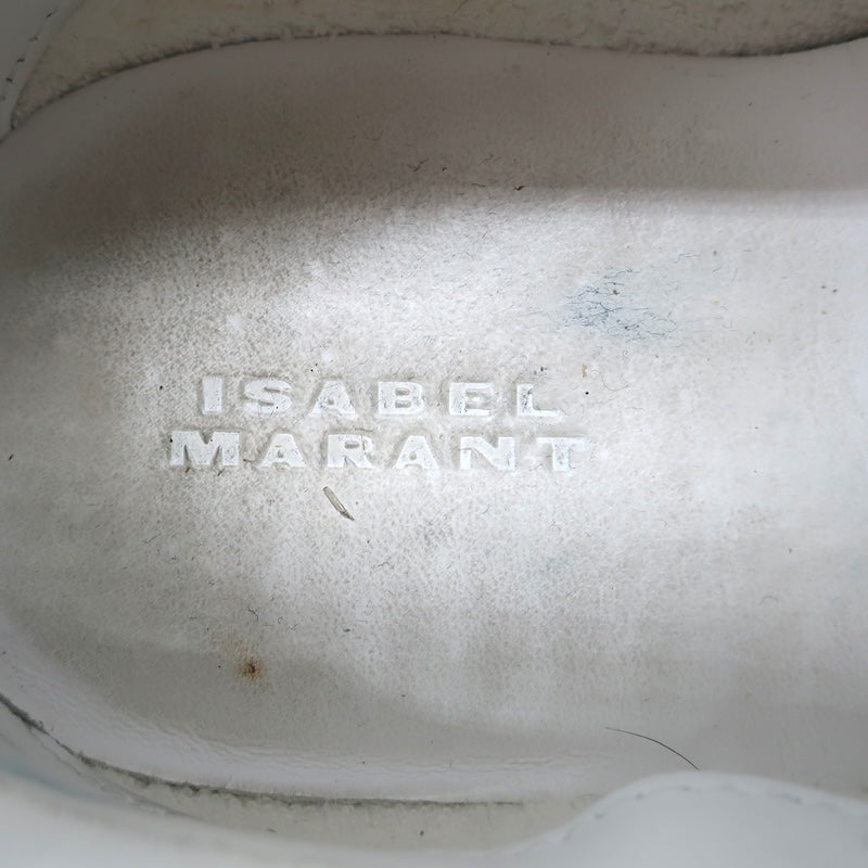 Isabel Marant Beth Grip-Strap Low Top Sneakers Taupe Gray Suede Size 39