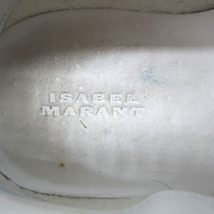 Isabel Marant Beth Grip-Strap Low Top Sneakers Taupe Gray Suede Size 39
