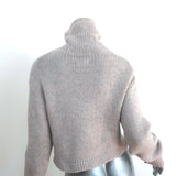 Sablyn Shay Cashmere Cropped Turtleneck Sweater Light Taupe Size Small