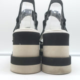Stella McCartney Elyse Striped Platform Slingback Sandals Black & White Size 37