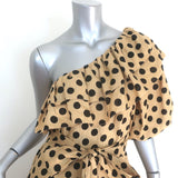 Lisa Marie Fernandez Arden Polka Dot One-Shoulder Maxi Dress Beige Size 1