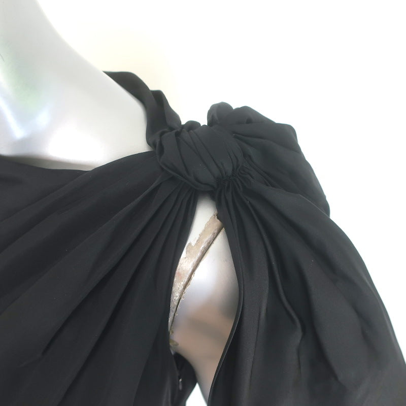 Giambattista Valli Bow-Strap Open Back Sheath Dress Black Taffeta Size 42