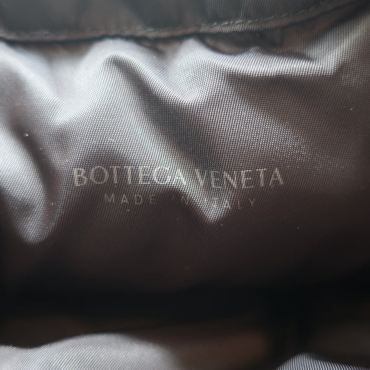 Bottega Veneta BV Tape Bucket Bag Mustard Leather &amp; Brown Nylon Crossbody NEW