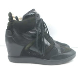 Y-3 Yohji Yamamoto x Adidas High Top Wedge Sneakers Black Leather Size UK 6 US 8