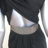 Giambattista Valli Bow-Strap Open Back Sheath Dress Black Taffeta Size 42