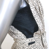 L'Agence Sleeveless Pleated Maxi Dress Ivory Dot Print Size 4