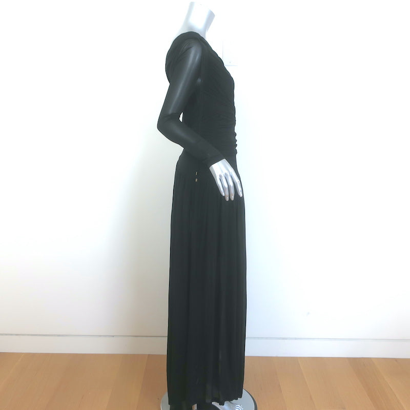Zimmermann Crush Off the Shoulder Maxi Dress Black Jersey Size 1