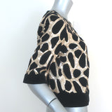 Dries Van Noten Giraffe Sequined Top Black Velvet Size 36 Short Sleeve Blouse