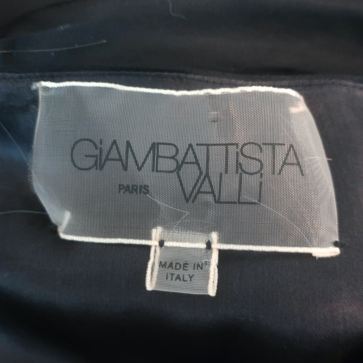 Giambattista Valli Bow-Strap Open Back Sheath Dress Black Taffeta Size 42