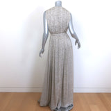 L'Agence Sleeveless Pleated Maxi Dress Ivory Dot Print Size 4