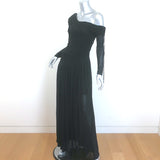 Zimmermann Crush Off the Shoulder Maxi Dress Black Jersey Size 1