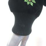 Alice + Olivia Floral-Embroidered Velvet Bomber Jacket Black Size Small