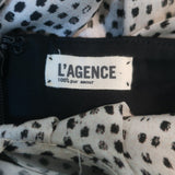 L'Agence Sleeveless Pleated Maxi Dress Ivory Dot Print Size 4