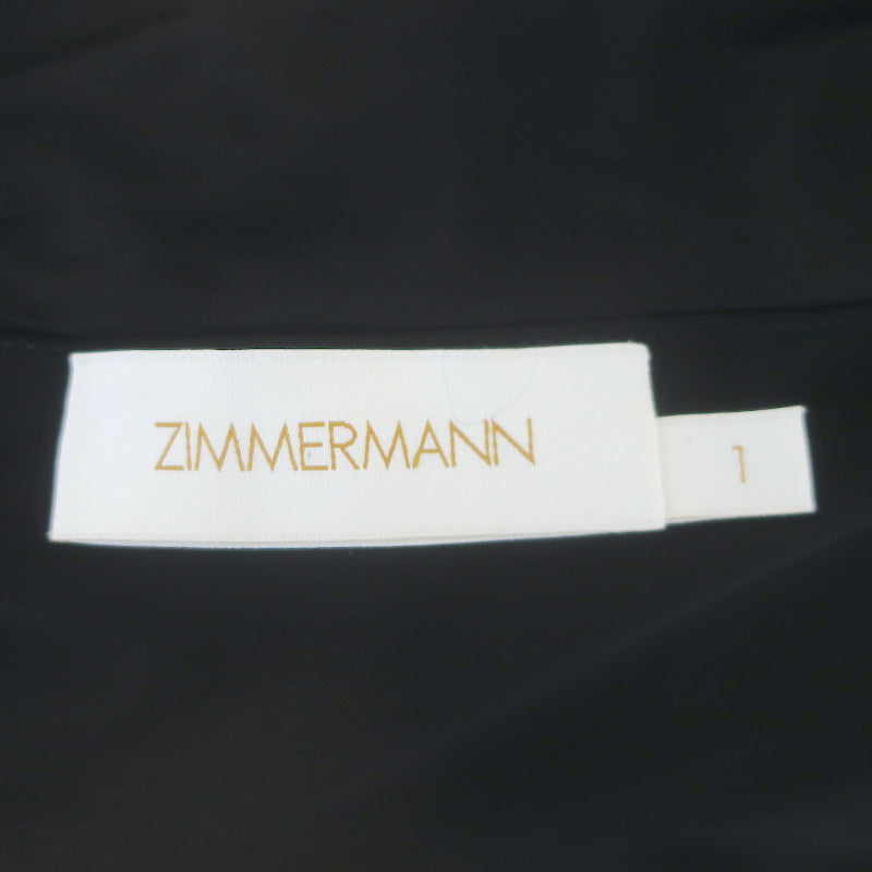 Zimmermann Crush Off the Shoulder Maxi Dress Black Jersey Size 1