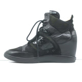 Y-3 Yohji Yamamoto x Adidas High Top Wedge Sneakers Black Leather Size UK 6 US 8