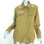 Spell Foxglove Embroidered Shirt Olive Cotton Size Small Long Sleeve Top NEW