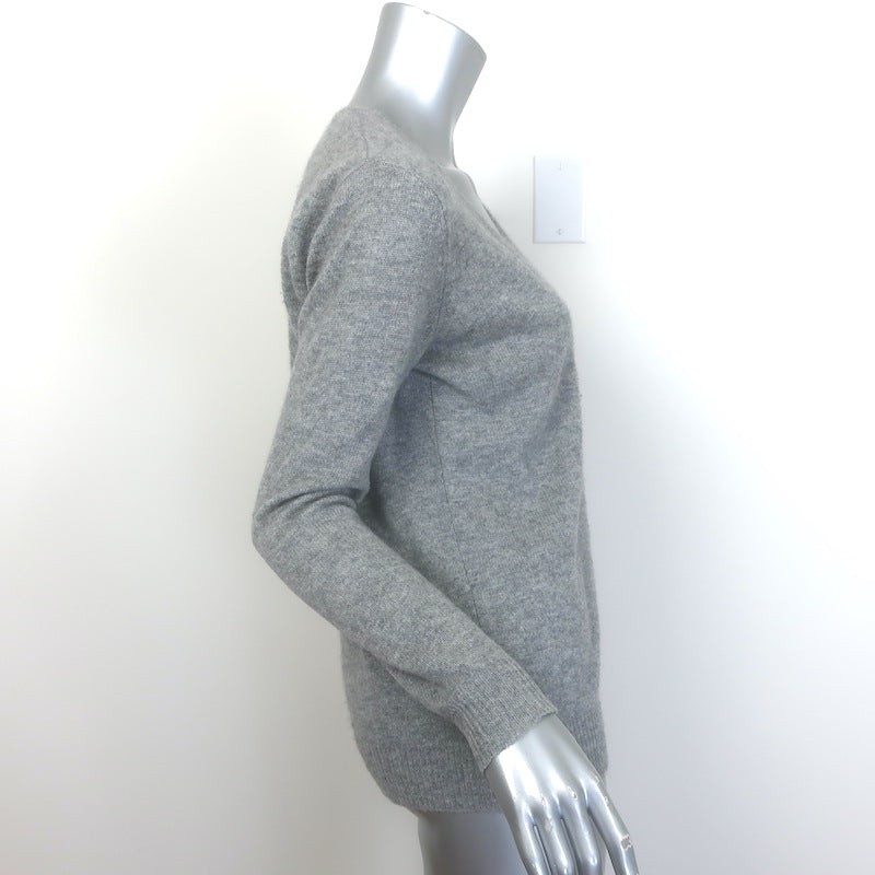 Theory Adrianna Cashmere V-Neck Sweater Heather Gray Size Petite