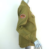 Spell Foxglove Embroidered Shirt Olive Cotton Size Small Long Sleeve Top NEW